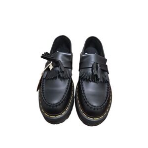Dr. Martens Adrian Arcadia Unisex Leather Platform Tassel Loafers Black Size 7/8
